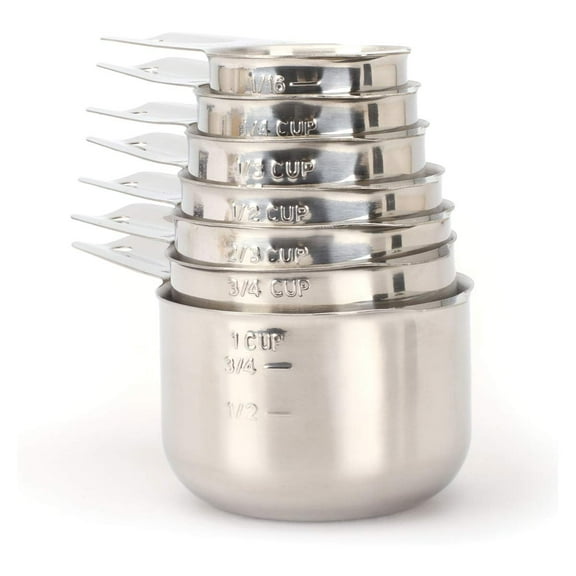 18/8 Stainless Steel Stackable Measuring Cups,7 Piece Set