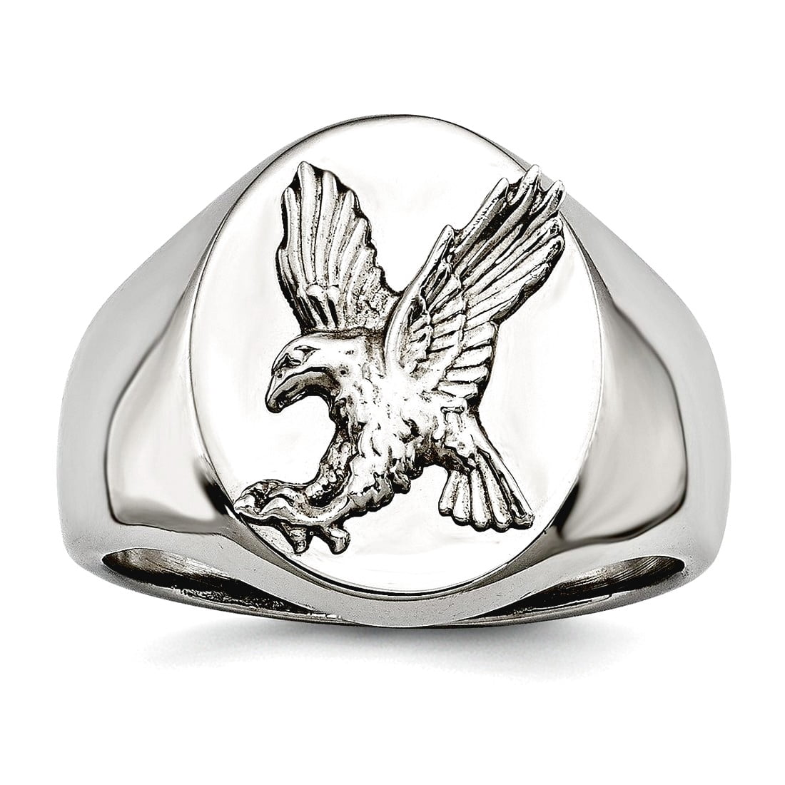 アクセサリー SAAD Silver 925 Eagle Ring Size 21 18.86mm Stainless Steel Polished With 925 Sterling Silver Rhodium