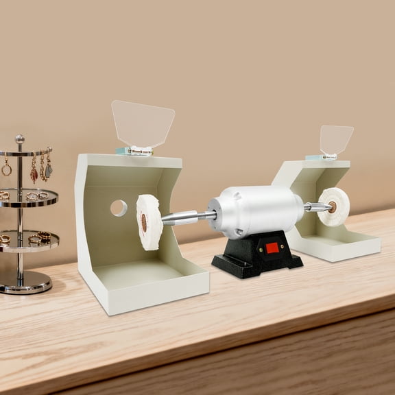 18.9*16.14*12.6inch Corded Electric Polishing Lathe Machine Bench Buffing Grinder Dental Lab High Speed Polisher Set