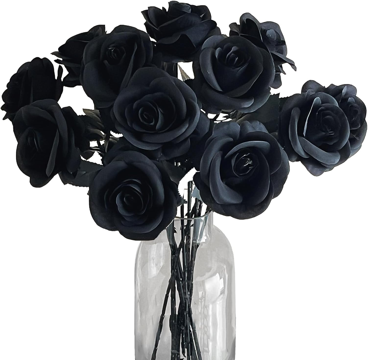 18.9'' Fake Roses 12PCS Single Stem Roses Artificial Flowers Silk ...