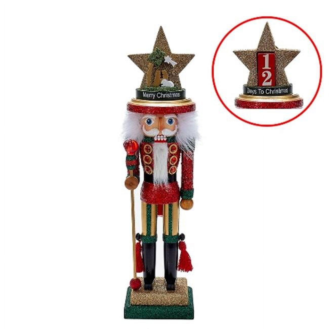 18.9 in. Hollywood Wine Barrel Hat Nutcracker