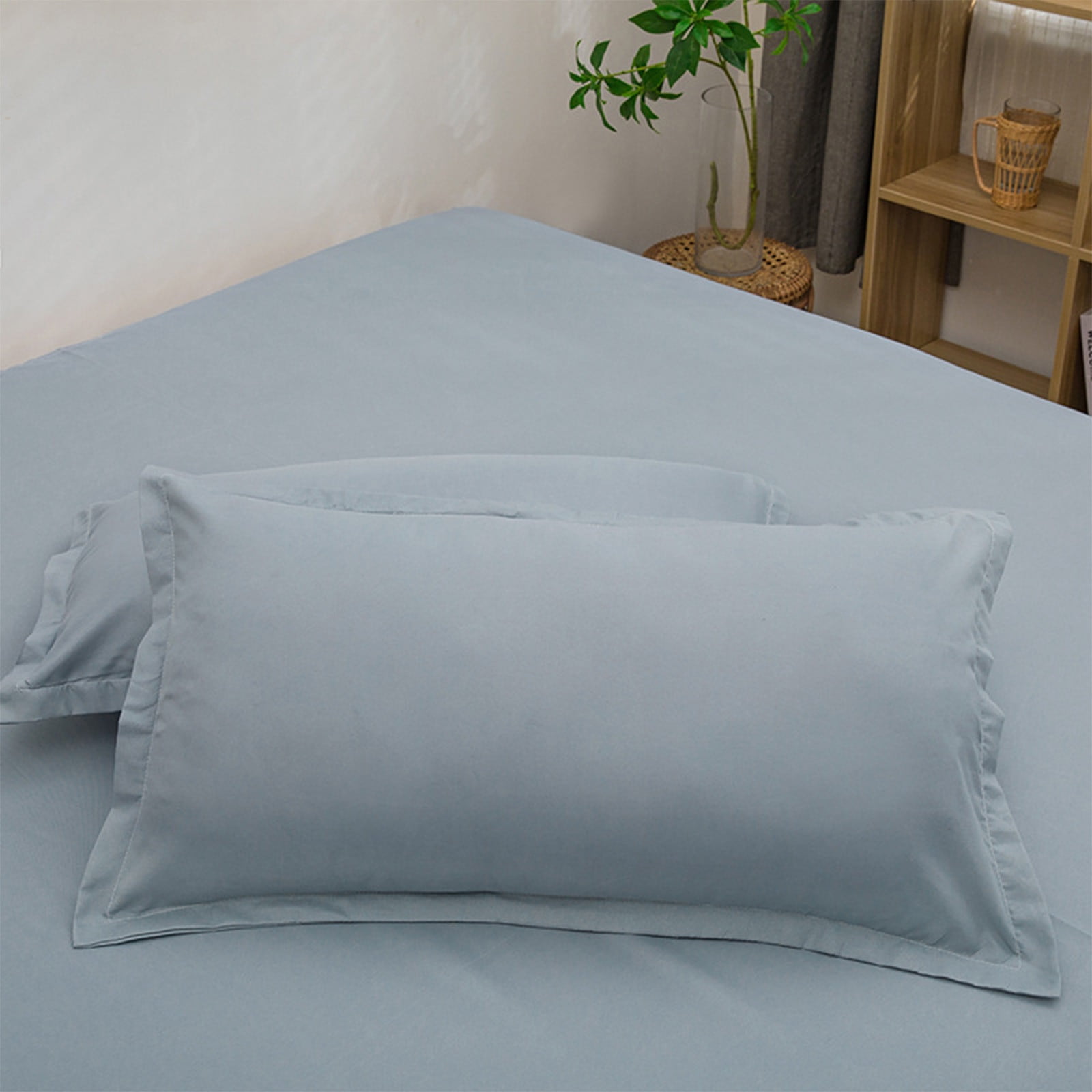 100% Cotton Percale Standard Pillowcases 2 Pack, White 600...