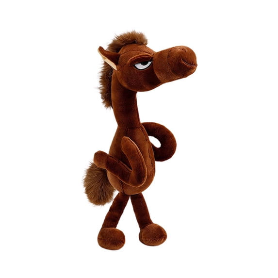 18.9in Year of the Horse Mascot Plush Toy Cool Stallion Stuffed Animal Modern Home Decor Aloof Expression Unique Collectible Figurine for Lunar New Year