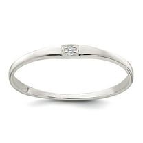 18.9mm 925 Sterling Silver Polished Cubic Zirconia Ring Size 8 Ring for Women - .7 Grams