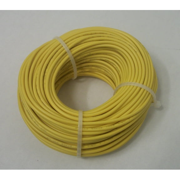 18 AWG tinned copper stranded hook up wire, 100 feet per Yellow UL1007