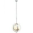 thumbnail image 1 of 18" Adjustable 3Lt Metal and Clear Glass Hanging Ceiling Pendant Brushed Nickel, 1 of 8