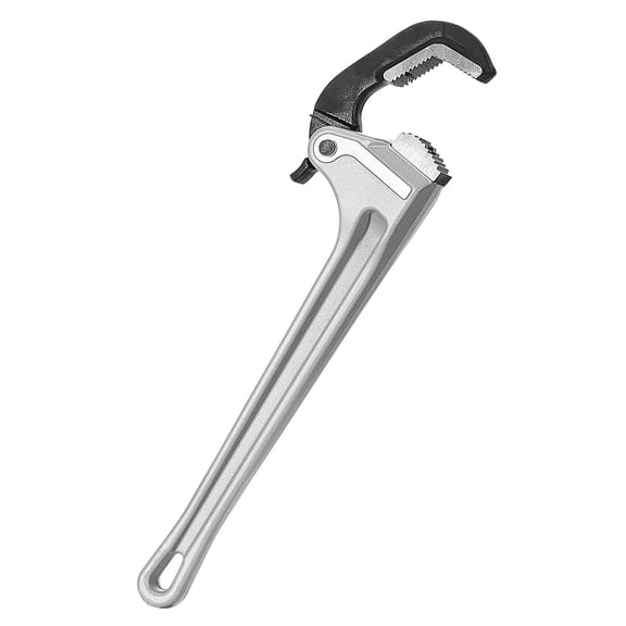 18 in Aluminum Straight Pipe Wrench, Automatic Jaw Adjustment Plumbing Wrench, 60CRV Alloy Jaw, Lightweight H-Handle Tool for Water Pipes, Automotive Repair, Construction and Mechanical Work