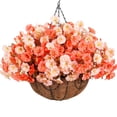 thumbnail image 1 of 18" Artificial Flower Hanging Home Decorations, Spring Hanging Flowers Plants Basket For Outdoor Outside Decor, Faux Flower Look Real For Porch Home Patio Garden Decoration, 1 of 17