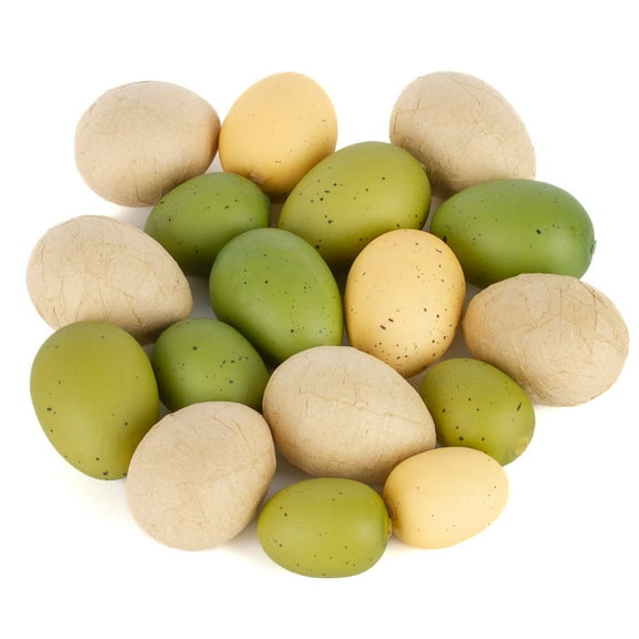 18 Assorted Easter Egg Display Set: Speckled Eggs and Textured Paper Mache - Ideal for Easter Decor, Baby Showers, and Spring Displays - 1-3/4" to 2-1/2" Long