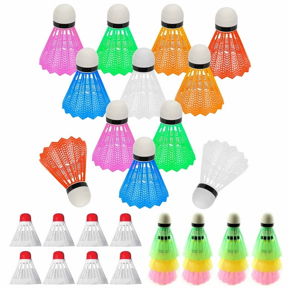 18 Badminton Shuttlecocks Training Exercise Nylon Ball Game Sport Birdies Colors
