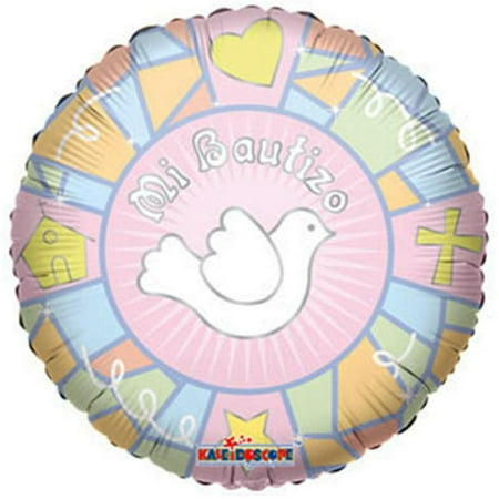 18" Baptism Dove " Mi Bautizo " Spanish Theme Pink Foil Balloon ( 3 balloons )