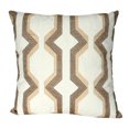 thumbnail image 1 of Embroidered Geometric Square Throw Pillow - 18" - Beige and Tan, 1 of 1