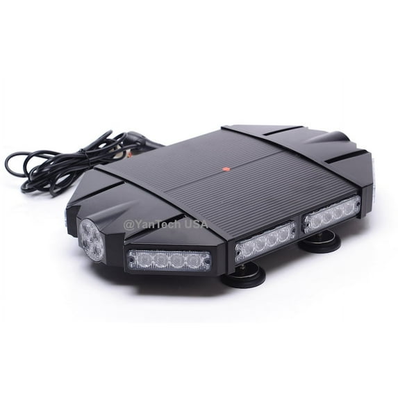 18" Black Hawk Rooftop TIR LED Light Bar Warning Strobe 40 LEDs with Magnetic Base