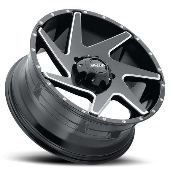 18" Black With Natural Accents Vortex 206 Wheel by Ultra Wheel 206-8985BM+18 Fits select: 2013-2018 RAM 1500, 1994-2012 DODGE RAM 1500