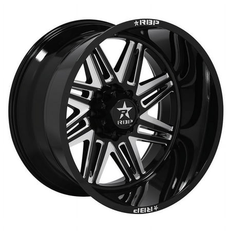 18" Black With Natural Grooves 82R Falcon Wheel by RBP (Rolling Big Power) 82R-1890-73-12BG