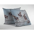 thumbnail image 1 of 18â€ Blue Brown Boho Bird Indoor Outdoor Zippered Throw Pillow, 1 of 4