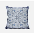 thumbnail image 1 of 18â€ Blue Gray Geostar Zippered Suede Throw Pillow, 1 of 3