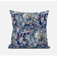 thumbnail image 1 of 18" Blue Gray Springtime Zippered Suede Throw Pillow, 1 of 3