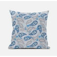 thumbnail image 1 of 18" Blue Peach Boho Paisley Suede Throw Pillow, 1 of 3