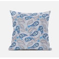 thumbnail image 1 of 18â€ Blue Peach Boho Paisley Zippered Suede Throw Pillow, 1 of 3
