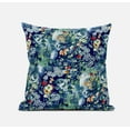 thumbnail image 1 of 18" Blue Turquoise Springtime Zippered Suede Throw Pillow, 1 of 3