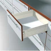 18" Blum Metabox 75 lb Capacity 5-7/8" 150 mm High 3/4" Extension Drawer Side Mount, Model H 320H4500C15, White