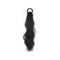 18 Body Wave Clip-in Ponytail Extension, Clips for Hair Extensions, Claw Clip Ponytail Extension with Hair Tie, Voluminous Wavy Curls Black 1PCS