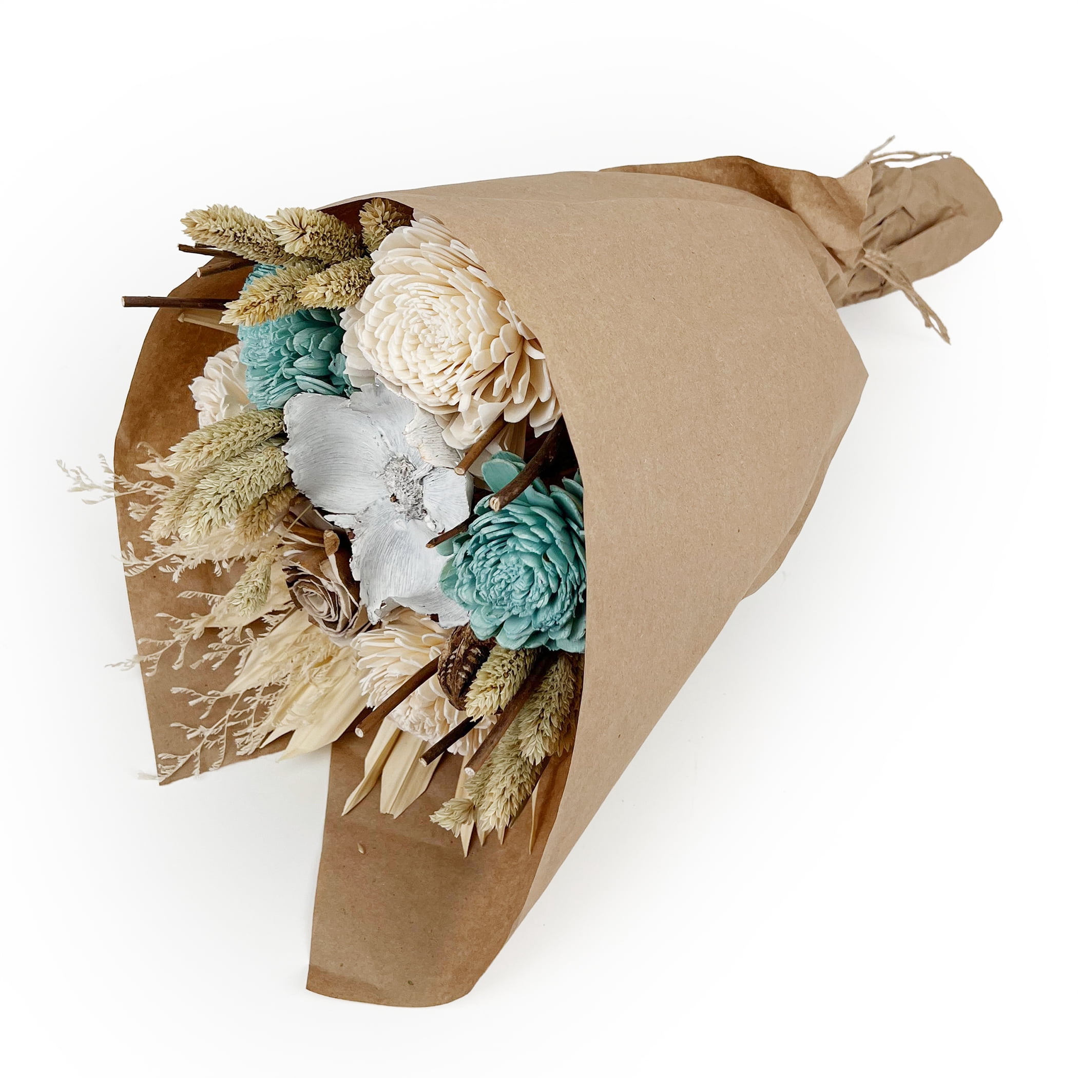 18" Botanical Avenue Luna Bouquet Aqua Blue, dried flowers, floral arrangement, preserved flower bouquet, boho home décor, everlasting flowers, blue dried bouquet, floral centerpiece,  handmade