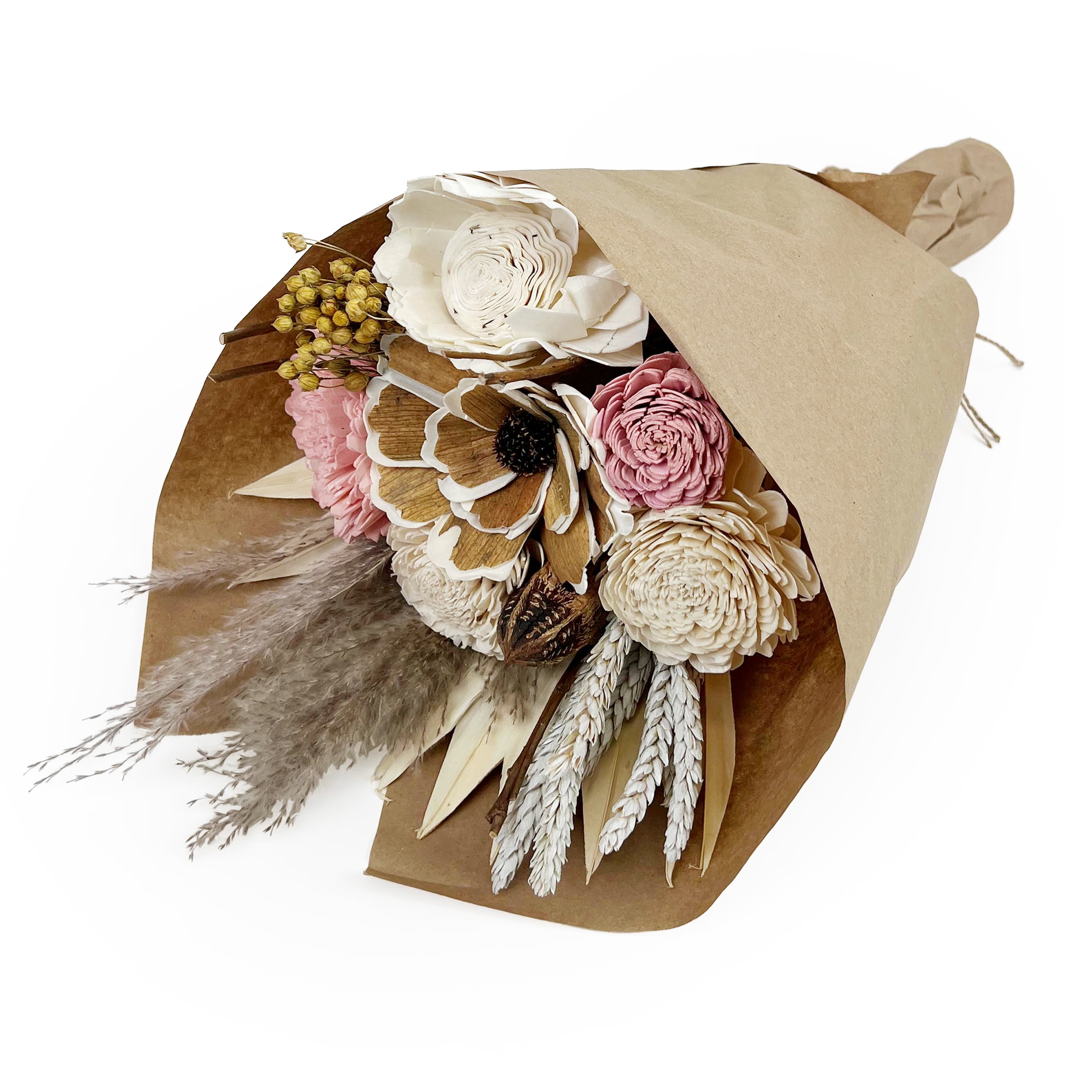 18" Botanical Avenue Luna Bouquet Blush Pink, dried flower bouquet, blush pink bouquet, boho floral arrangement, preserved flowers, neutral home décor, rustic bouquet, everlasting flowers, pampas bou