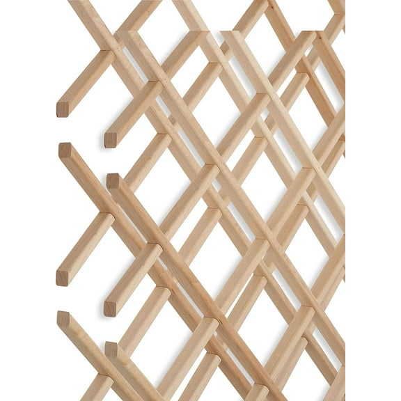 18-Bottle Trimmable Wine Rack Lattice Panel Inserts in Unfinished Solid North American Hard Maple