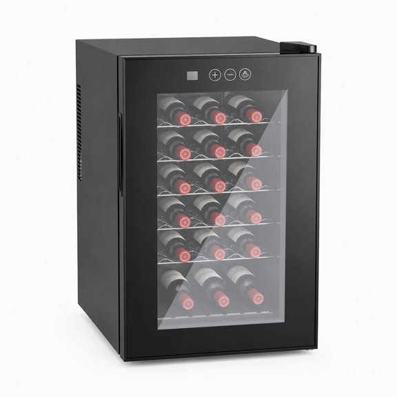 18 Bottles Wine Cooler Refrigerator,Freestanding Wine cellar with LED Light,Digital Temper Control,UV Protection