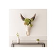 thumbnail image 1 of Bull Skull with Succulents for Home and Room Decor - Wall Display for Bedroom, Living Room, Office, Entryway or Hallway - Hanging Wall Art Decor Accent for Interior Display - 18", Ivory & Brown, 1 of 10