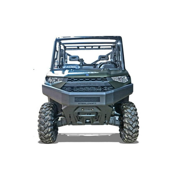 Steelcraft UTV Front Bumper Overlay Fine Textured Black Compatible with 2018-2022 Polaris Ranger 1000/XP1000 OE bumper required - without hoop