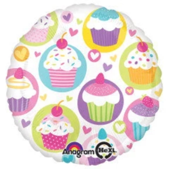 18 CUPCAKES BALLOON Party Supplies Decorations Foil Mylar Balloon