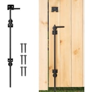 18" Cane Bolt Heavy-Duty Drop Rod for Gate, Gate Ground Latch Wooden Fences Metal Gates Doors, Doors Stopper Ground, Wrought Iron Latches, Black Finish1 Pack
