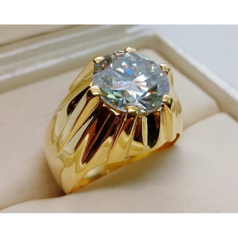 Mens Diamond Ring 18 Karat Mens Gold Ring 18 Carat Natural