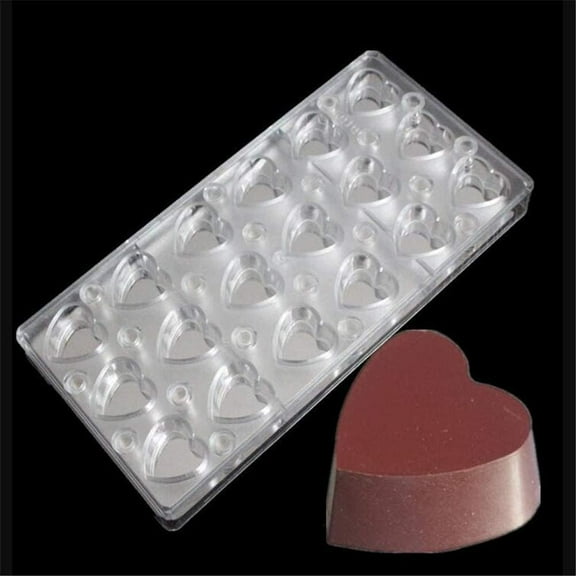 18 Cavities 3D Heart Shaped Magnetic Chocolate Transfer Mould,Polycarbonate Chocolate Molds,DIY Baking Tools Bakery Pastry Tray Maker,Magnet Transparent Chocolate Sheet Candy Mould Bakeware Mould