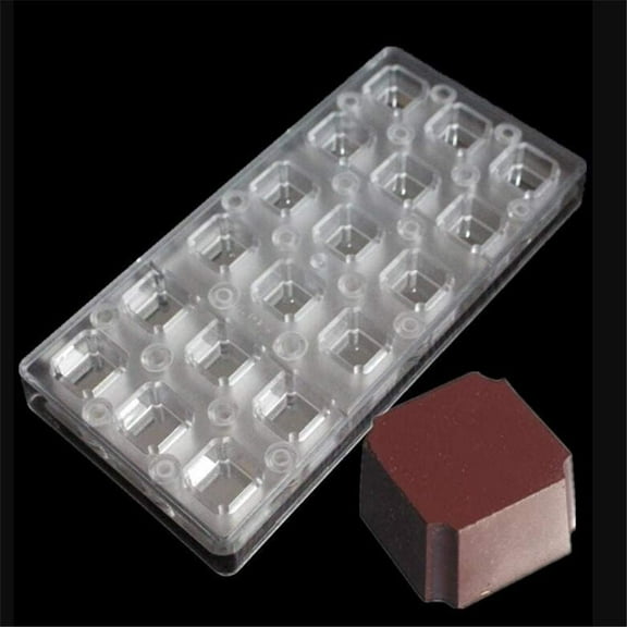 18 Cavities 3D Square Shaped Magnetic Chocolate Transfer Mould,Polycarbonate Chocolate Molds,DIY Baking Tools Bakery Pastry Tray Maker,Magnet Transparent Chocolate Sheet Candy Mould Bakeware Mould