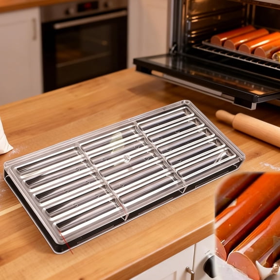 18-Cavity Clear Rectangular Chocolate Mold, Polycarbonate Tray with Easy Release, DIY Cylinder Candy Mould for Making Chocolate Bars, Ice Cubes & Party Favors