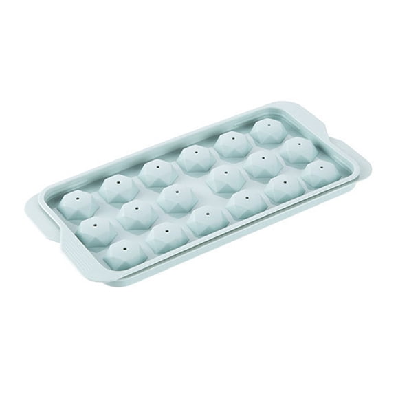 18-Cavity Diamond Cone Ice Tray with Lid, Reusable Silicone Freezer Ice Cube Maker for Creative Cocktails (Blue, 1pc)