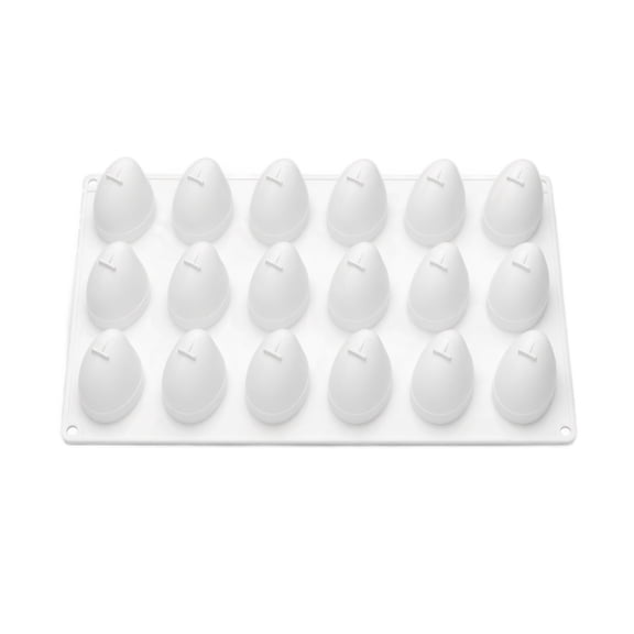 18-Cavity Mango Mousse Silicone Mold, 3D Fruit Shape French Dessert Pudding Chocolate Baking Pan, Non-Stick Baking Accessory