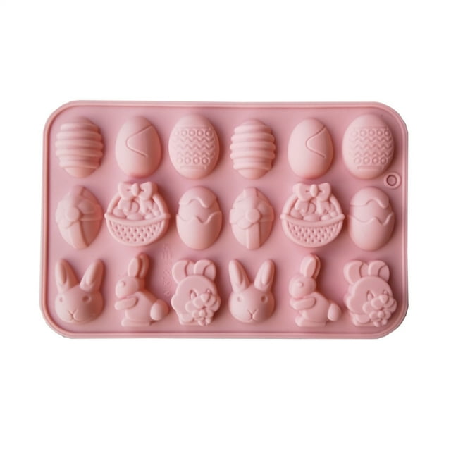 18 Cavity Silicone Easter Bunny Chocolate Mold for Chocolate Candy Jelly DIY Baking Tool