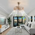 thumbnail image 1 of 18" Ceiling Fan with Lights Bamboo Caged Ceiling Fans Light w/ Remote Control W/o Bulb for Living Rooms, 1 of 22