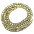 thumbnail image 1 of 18" Chain Choker One Row Gold Finish Iced Hip Hop Tennis Necklace 6 MM Box Clasp, 1 of 8