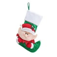 thumbnail image 1 of 18" Christmas Elf Stocking, 3D Santa Claus Christmas Stocking for Fireplace Mantel, Family Holiday Decorations & Xmas Tree Hanging Decor, Festive Plush Stockings for Home Christmas Décor, 1 of 3