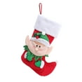 thumbnail image 1 of 18" Christmas Elf Stocking, 3D Santa Claus Christmas Stocking for Fireplace Mantel, Family Holiday Decorations & Xmas Tree Hanging Decor, Festive Plush Stockings for Home Christmas Décor, 1 of 3