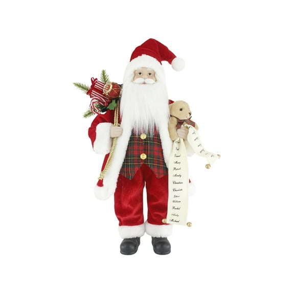 18" Christmas Santa Claus Figurine Xmas Santa Doll for Holiday Party Home Xmas Decor