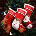 thumbnail image 1 of 18" Christmas Stockings Large Santa Reindeer Snowman Stockings for Xmas Party Decoration Stockings, 1 of 2