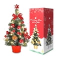 thumbnail image 1 of 18" Christmas Table Decorations Lighted Mini Tree, DIY Artificial Small Christmas Tree with Pine and Star, Perfect for Desktop Table Home Kitchen Dinning Hall Holiday, 1 of 6