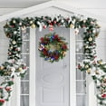 thumbnail image 1 of 18" Christmas Wreaths for Front Door, Lighted Outdoor Christmas Wreath with 40 LED Lights Timer Pine Cones for Window Fireplace Winter Xmas Decorations, Battery Operated, 1 of 8